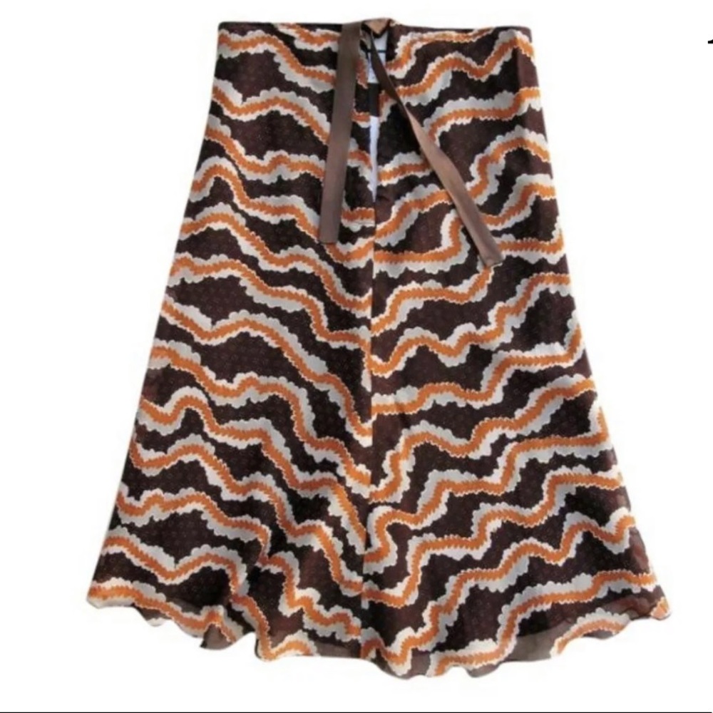 PAUL & JOE SILK RUFFLE SKIRT 36 XS
